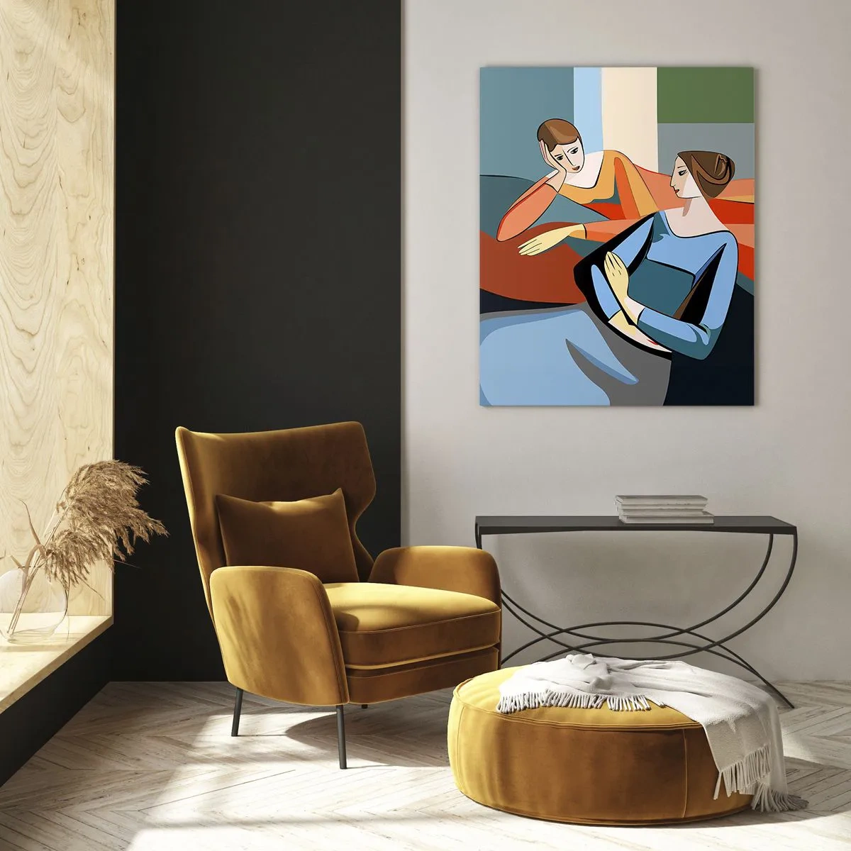 Glastavla - Bild på glas - Ett ögonblick av förtrolighet - 50x70 cm