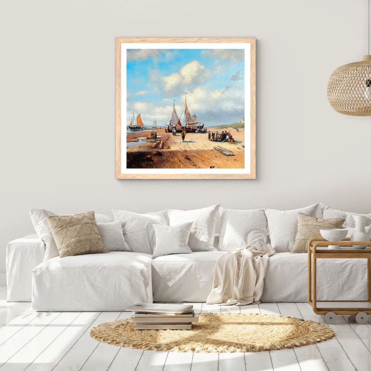 Affisch i ram av ljusek - Efter en lyckad fångst - 40x40 cm