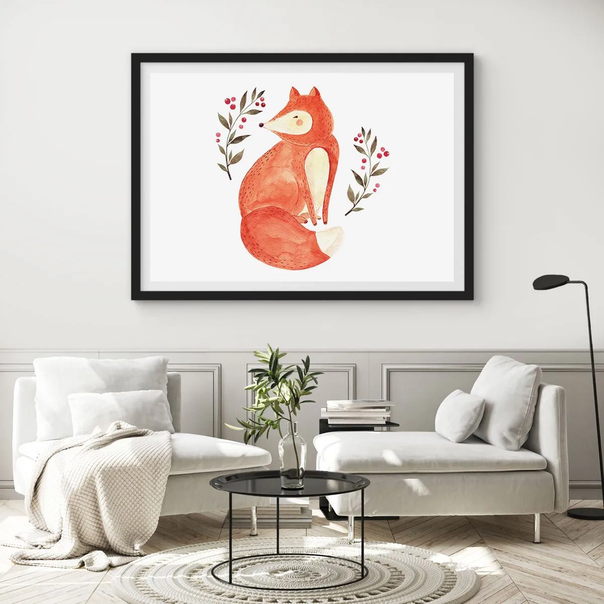 Affisch i svart ram - Liten rödhårig - 70x50 cm