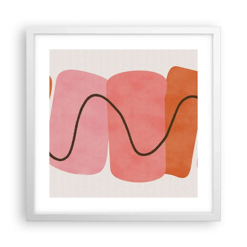 Affisch i vit ram - Formernas mjuka rörelse - 40x40 cm