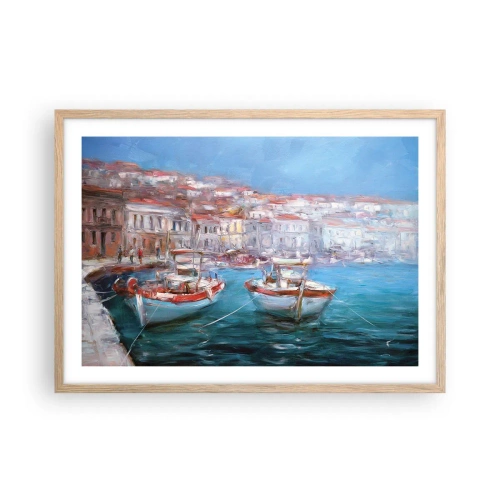 Affisch i ram av ljusek - Italiensk vik - 70x50 cm