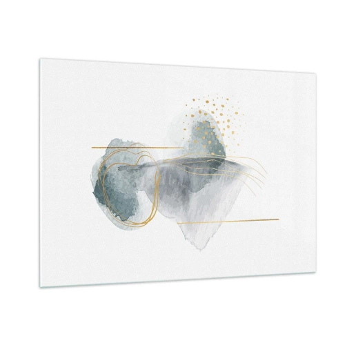 Glastavla - Bild på glas - Om gråhetens och guldets förhållanden - 100x70 cm