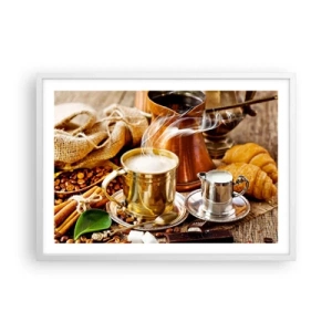 Affisch i vit ram - Ha en trevlig dag! - 70x50 cm