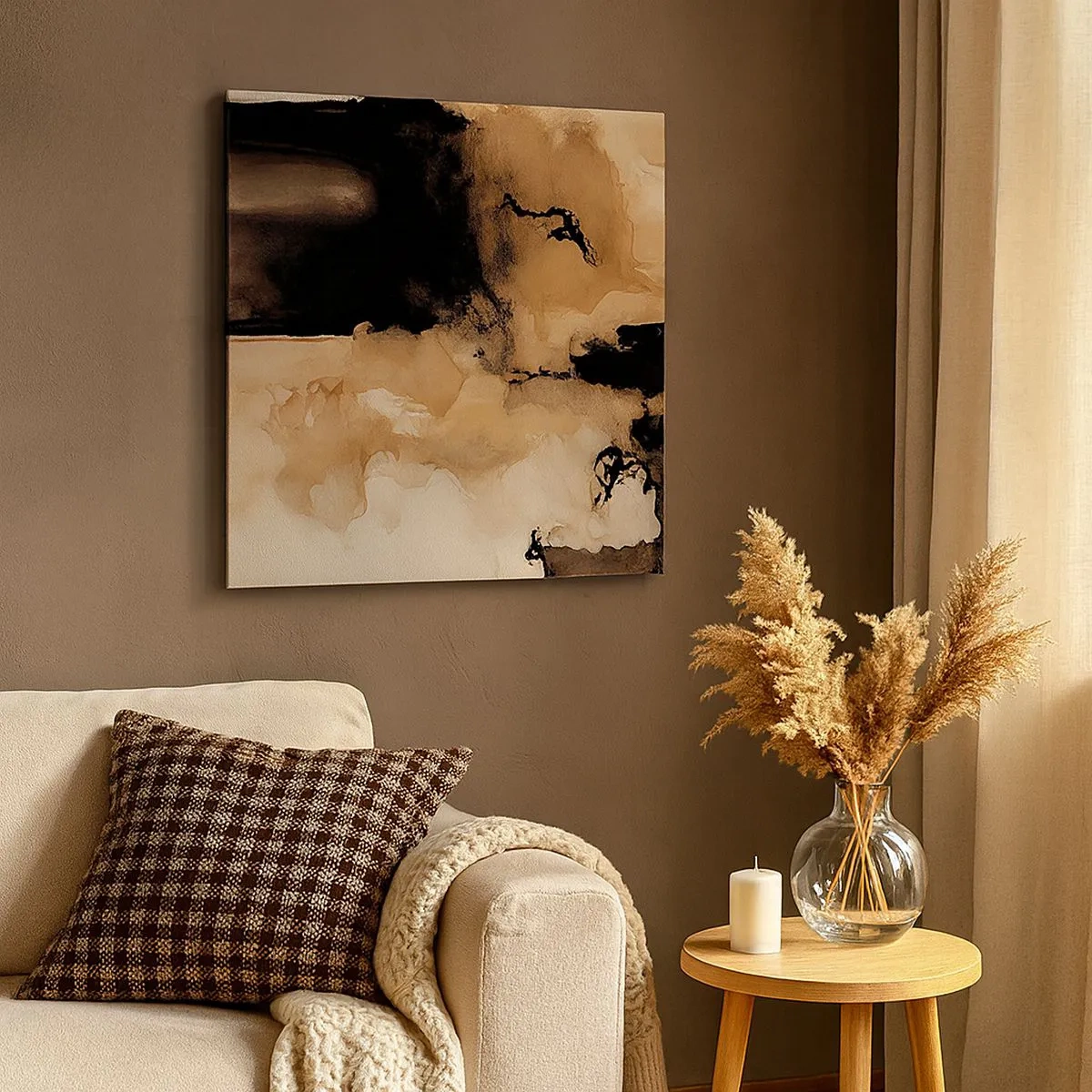 Canvastavla - Bild på duk - Intrigerande abstraktion - 30x30 cm