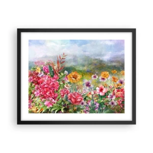 Affisch i svart ram - En trädgård som blivit galen - 50x40 cm
