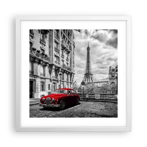 Affisch i vit ram - Rovdjuret i staden - 40x40 cm