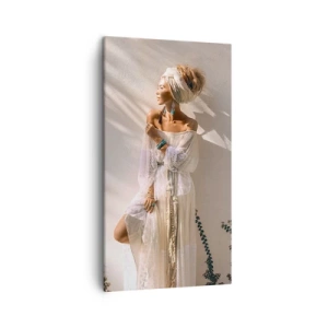 Canvastavla - Bild på duk - Solen och flickan - 45x80 cm