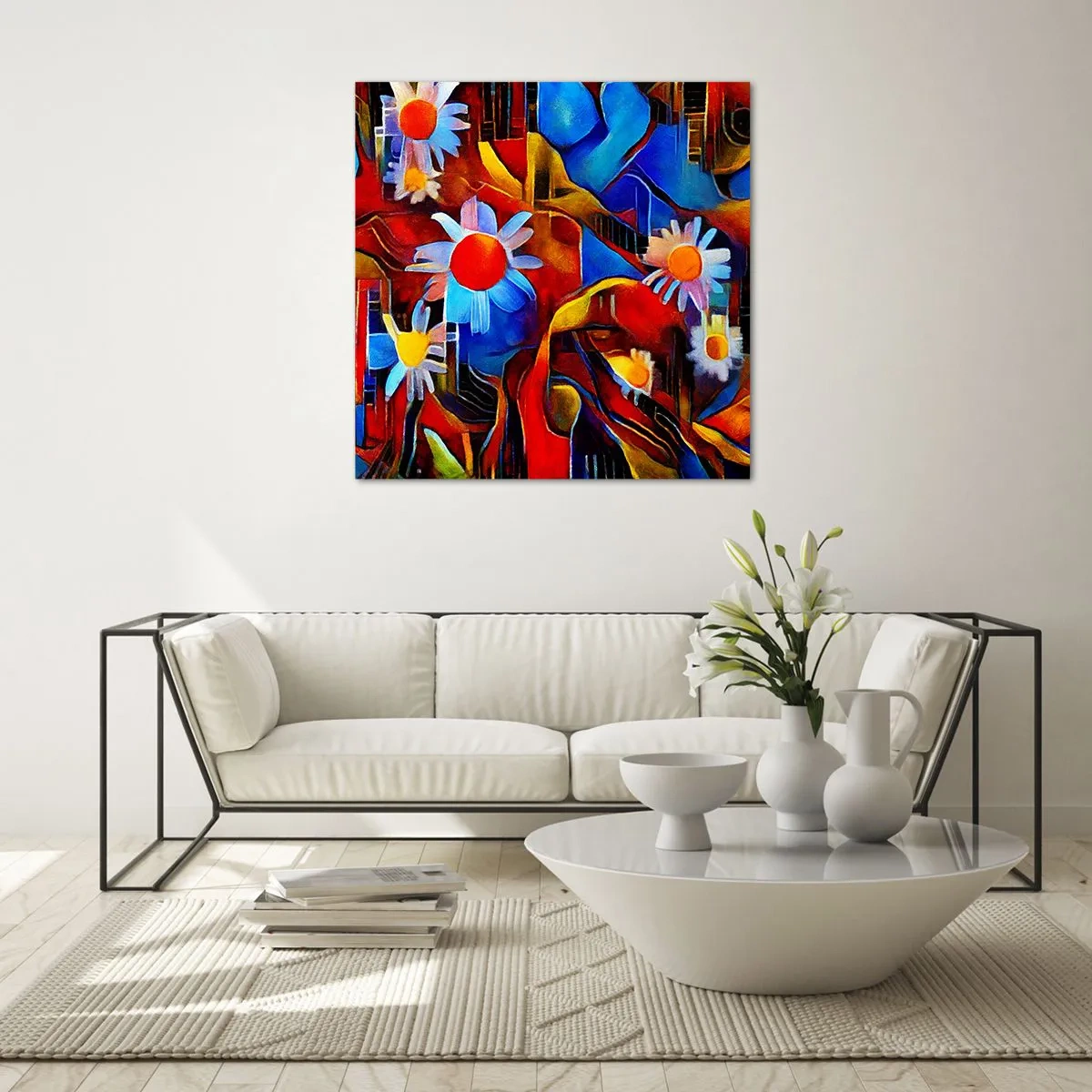 Glastavla - Bild på glas - Livets färger - 40x40 cm