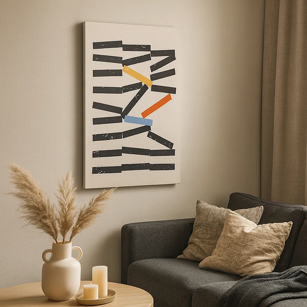 Canvastavla - Bild på duk - Domino - komposition - 50x70 cm