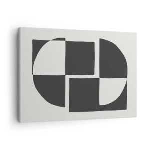 Canvastavla - Bild på duk - Abstrakta geometriska former i svartvitt - 70x50cm - Antites – syntes - Modern väggdekoration för vardagsrum och sovrum ARTTOR