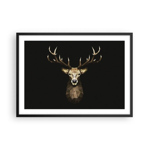 Affisch i svart ram - Kubistisk hjort - 70x50 cm