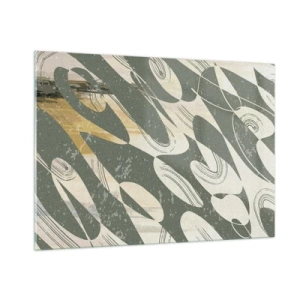 Glastavla - Bild på glas - Rytmisk abstraktion - 100x70 cm