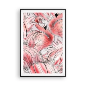 Affisch i svart ram - Fåglarnas corps de ballet - 61x91 cm