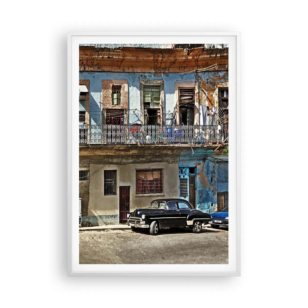 Affisch i vit ram - Havana stämning - 70x100 cm