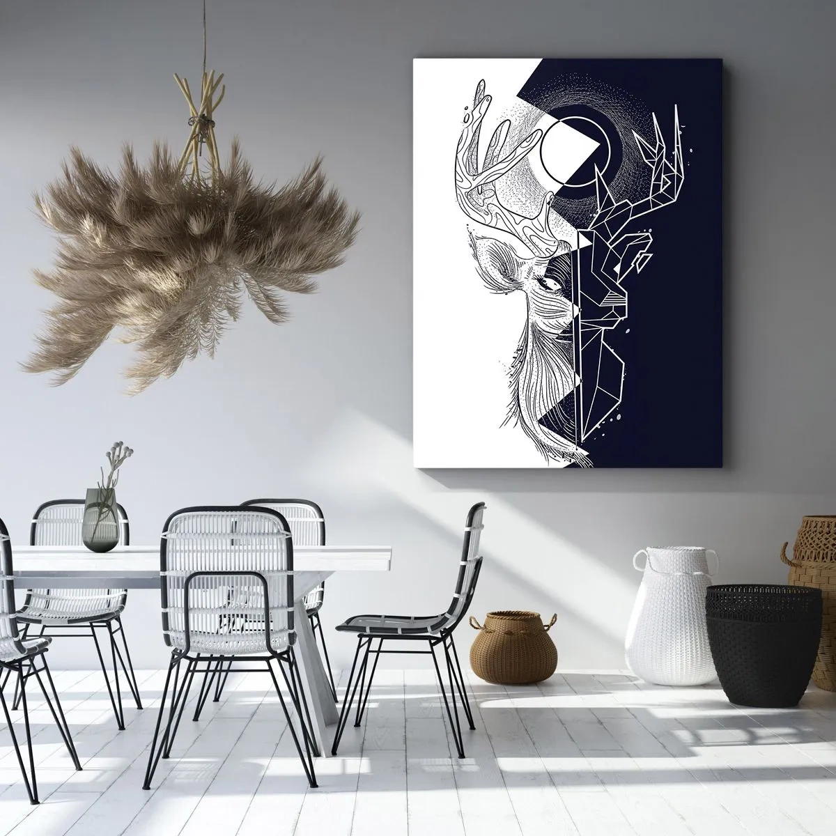 Canvastavla - Bild på duk - Motsatsernas kamp och gemenskap - 55x100 cm