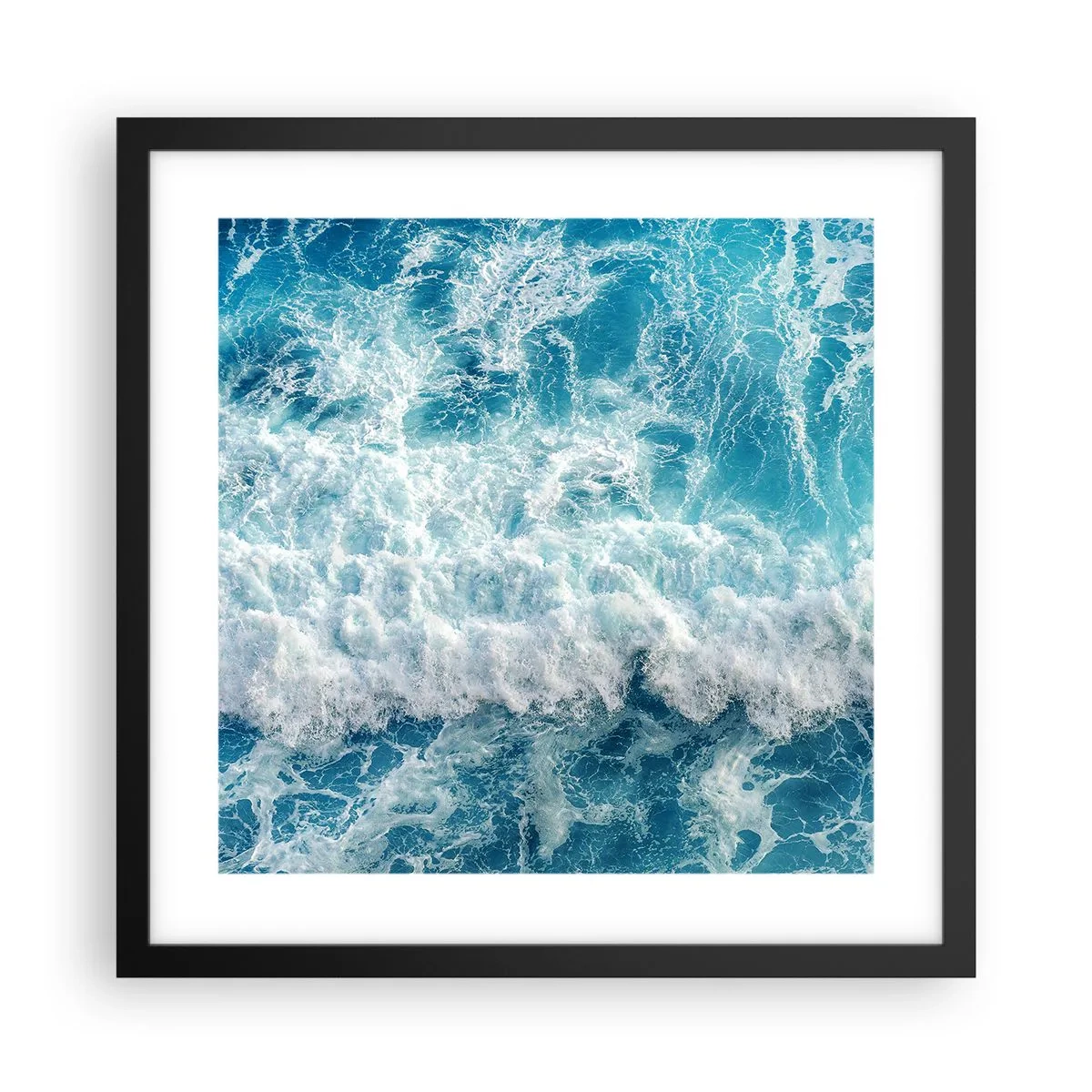 Affisch i svart ram - Glatt och hoppande - 40x40 cm