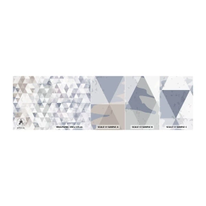 Provbit av självhäftande fototapet Deluxe Sticker - Trianglar - Abstraktion, Bit, Trianglar - 100x30 cm
