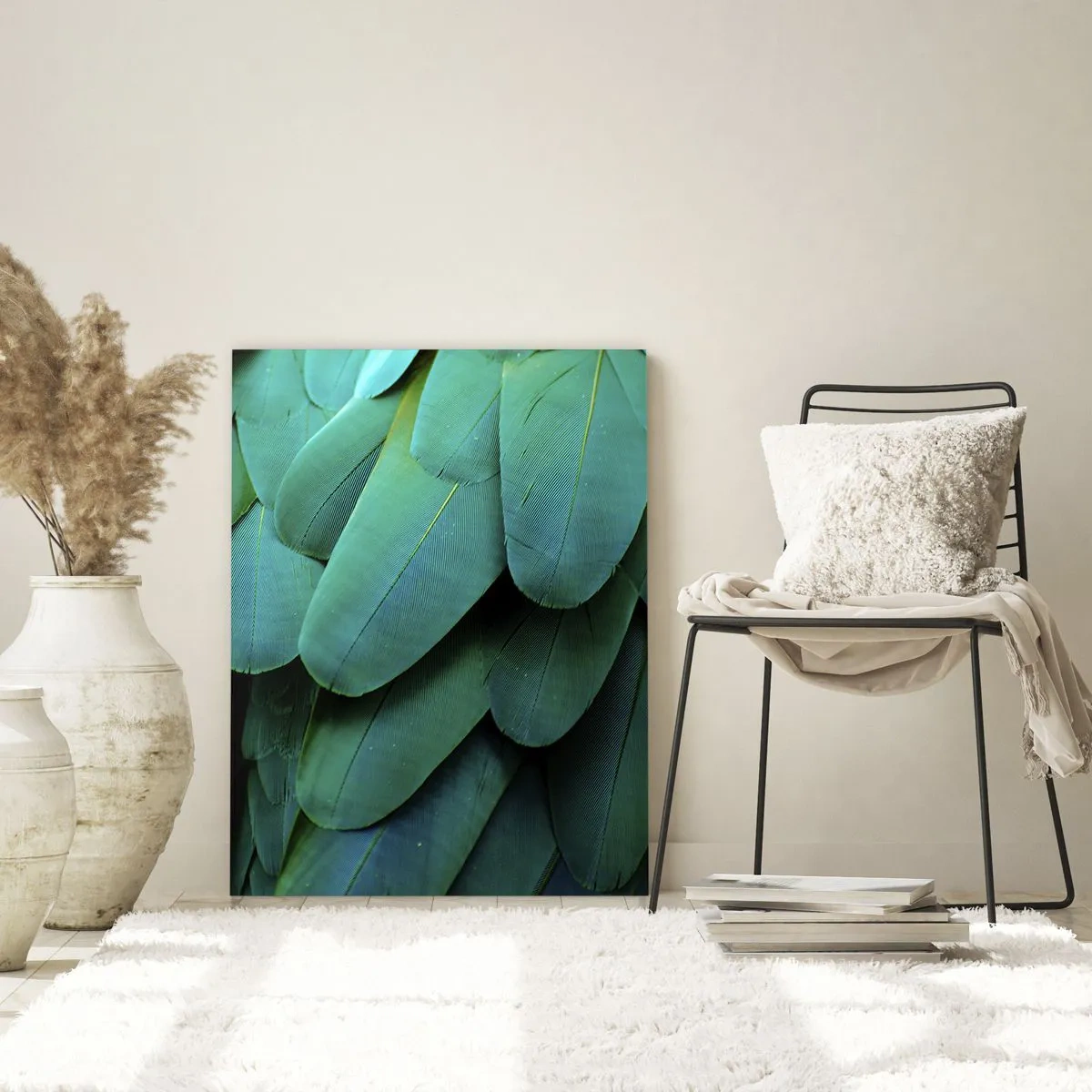 Glastavla - Bild på glas - Precision av papegojans natur - 70x100 cm