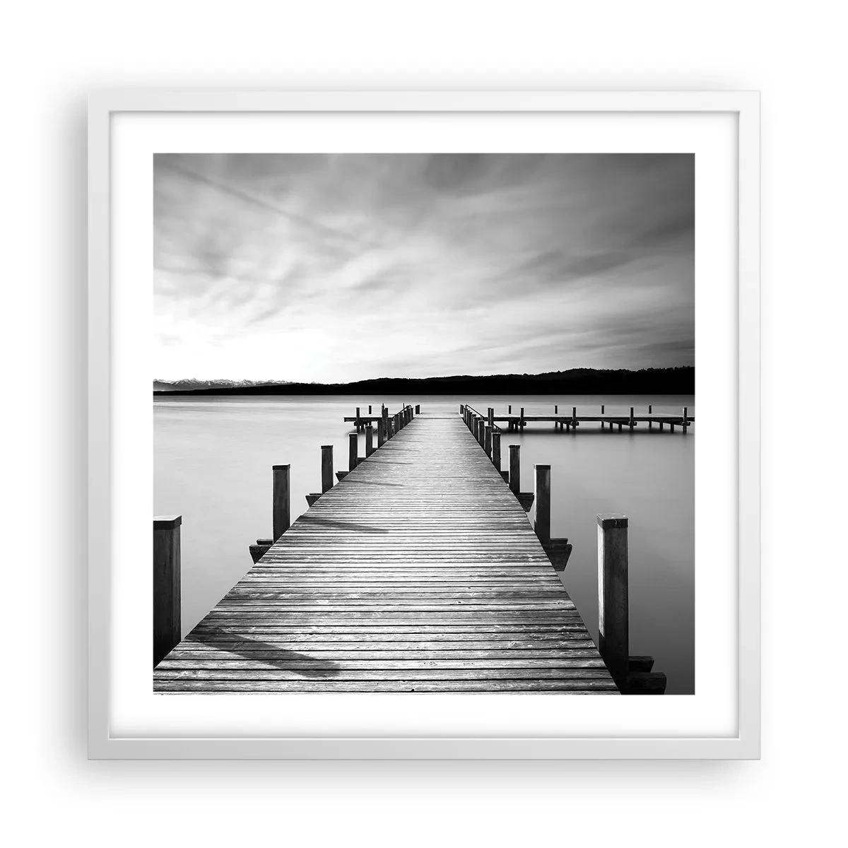 Affisch i vit ram - Vattnet - lugnet - 50x50 cm