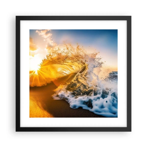 Affisch i svart ram - Lek i sanden - 40x40 cm