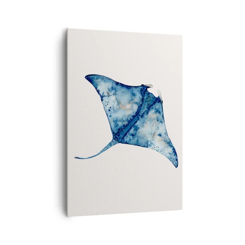 Canvastavla - Bild på duk - Liv i blått - 70x100 cm