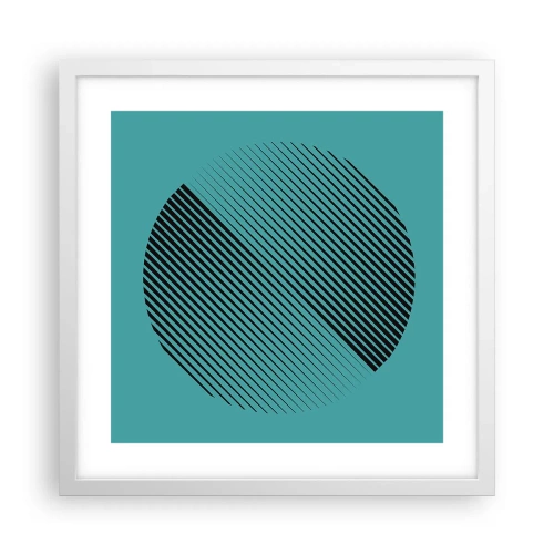 Affisch i vit ram - Cirkeln - en geometrisk variation - 40x40 cm