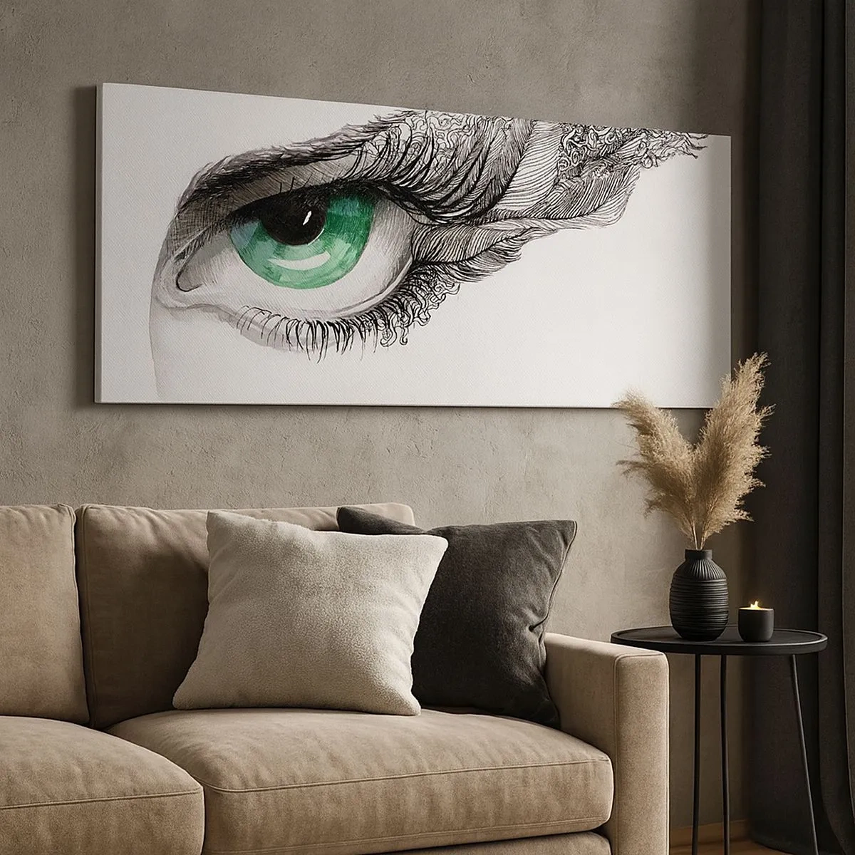 Canvastavla - Bild på duk - Vacker och redo för attack - 100x40 cm