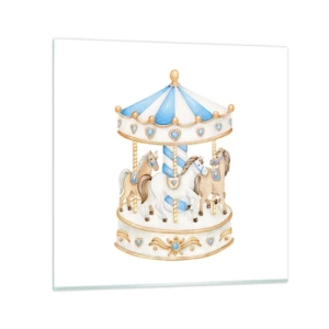 Glastavla - Bild på glas - En ljuvlig barndom - 40x40 cm