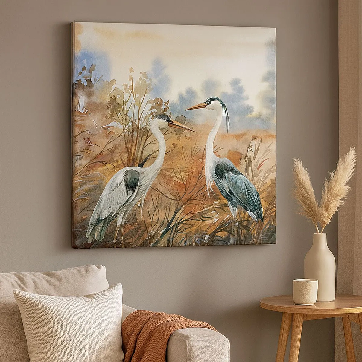 Canvastavla - Bild på duk - Vart ska vi på hösten? - 30x30 cm