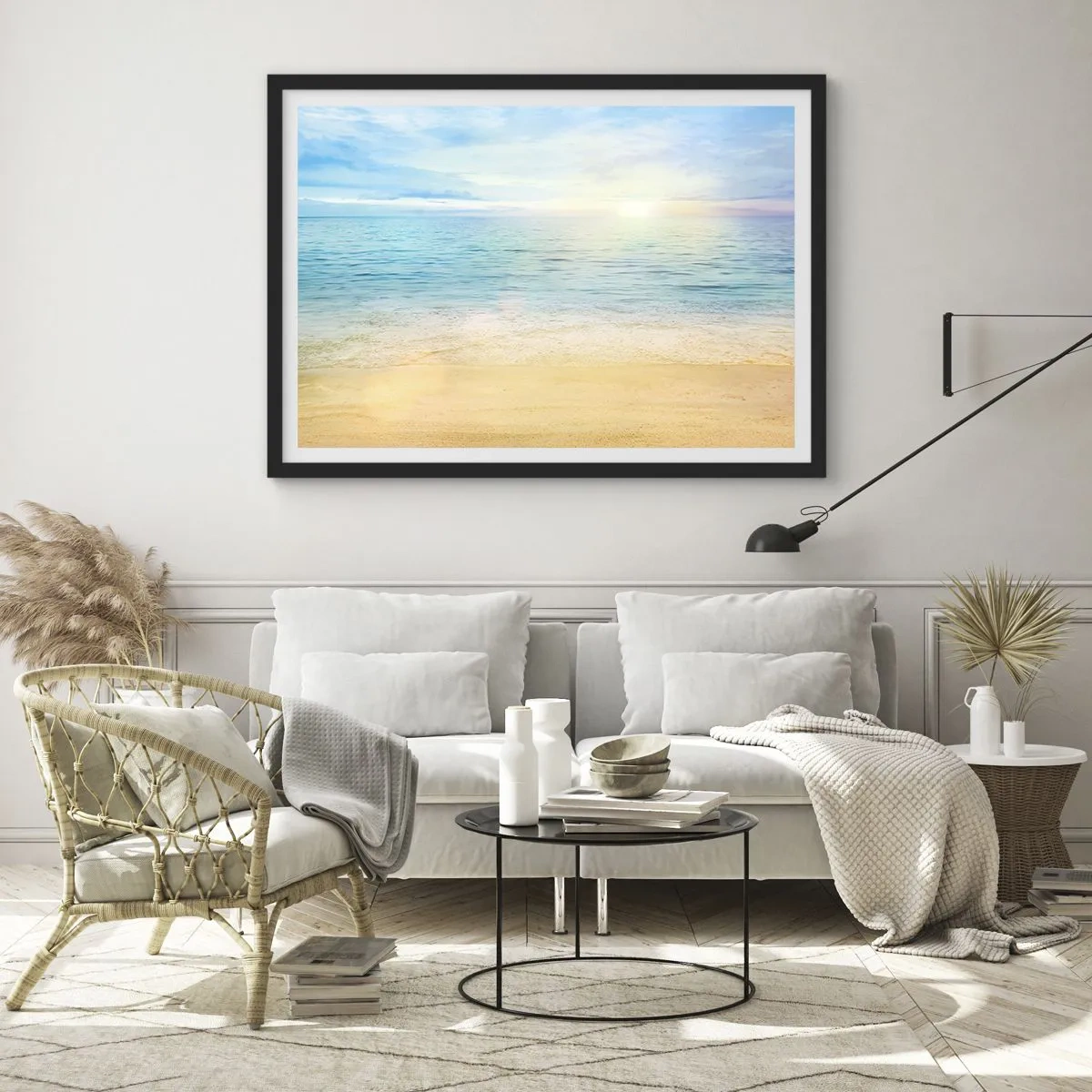 Affisch i svart ram - Det stora blåa - 70x50 cm