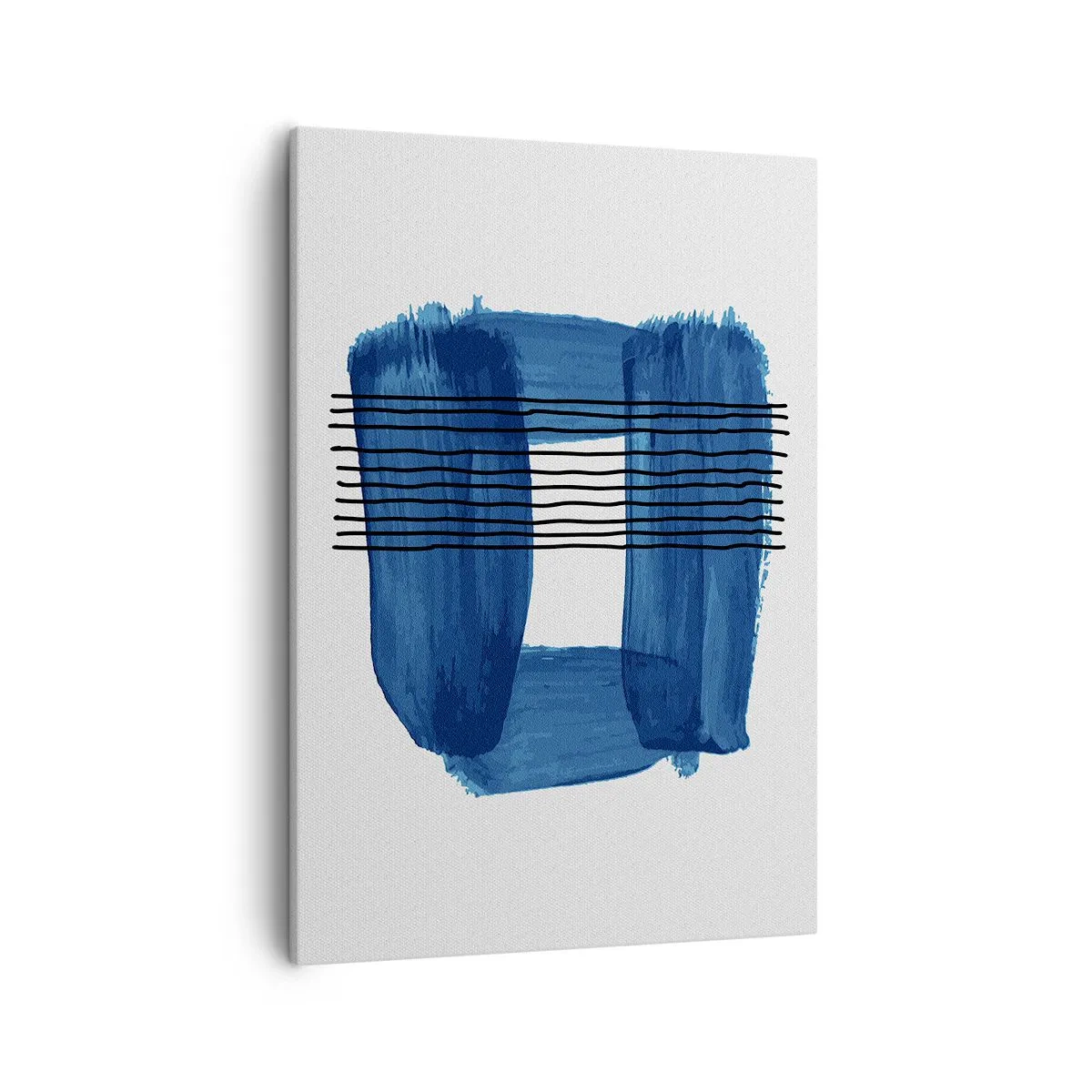 Canvastavla - Bild på duk - Svart-blå komposition - 50x70 cm