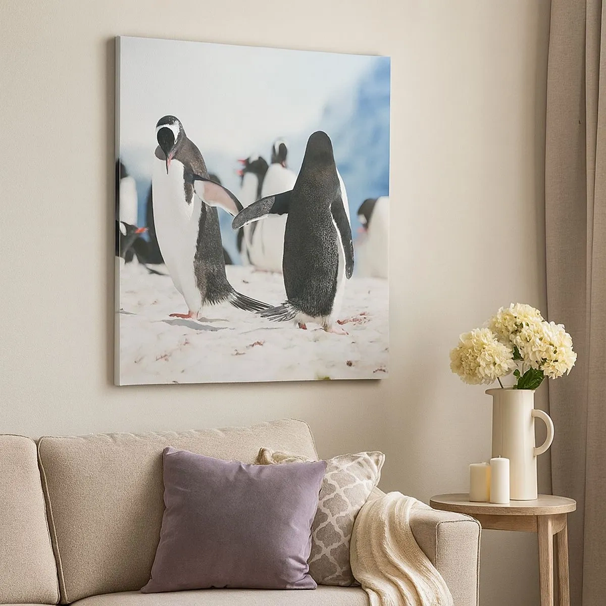 Canvastavla - Bild på duk - Dans på snön - 30x30 cm