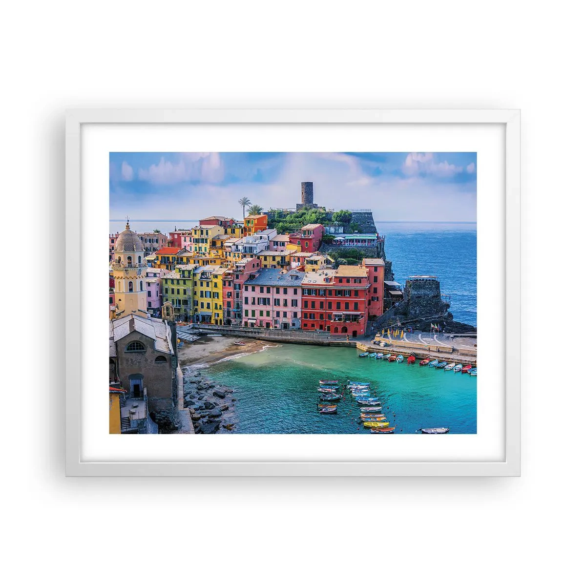 Affisch i vit ram - Magisk stad i Medelhavet - 50x40 cm