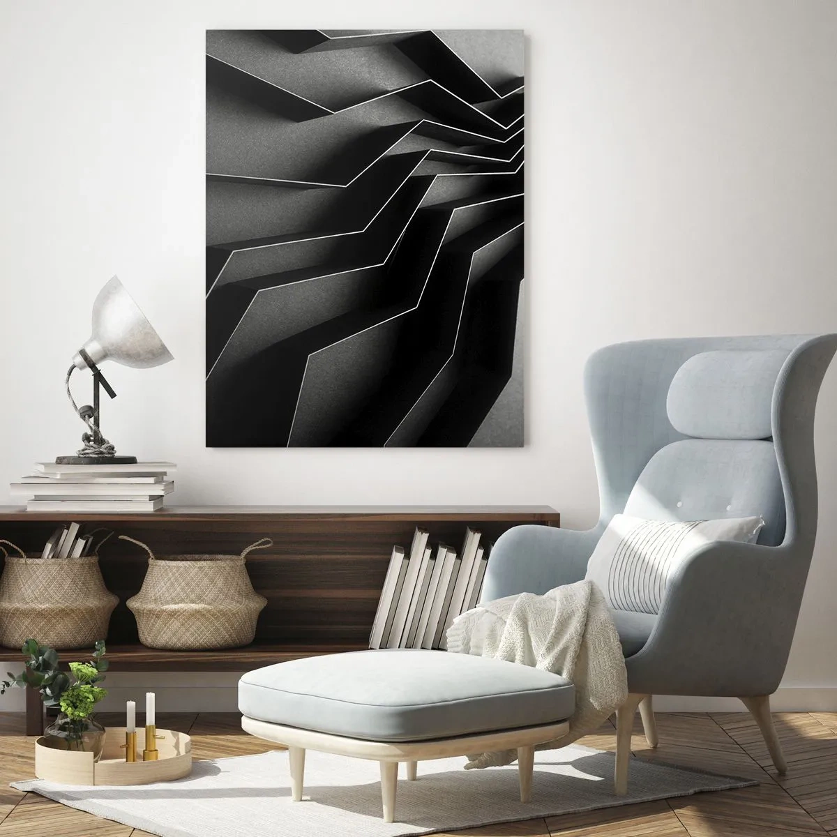 Glastavla - Bild på glas - Rumslig ordning - 50x70 cm