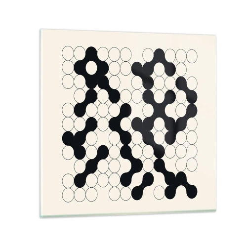 Glastavla - Bild på glas - Kinesiskt spel - variation - 30x30 cm