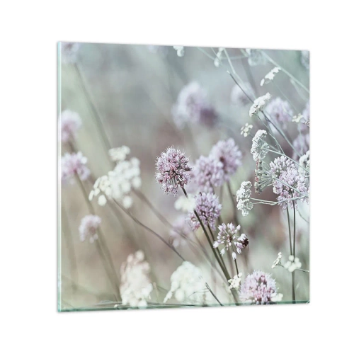 Glastavla - Bild på glas - Söta örtfiligraner - 60x60 cm