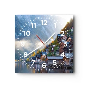 Väggklocka - Klocka på glas - Alpina klimat - 40x40 cm