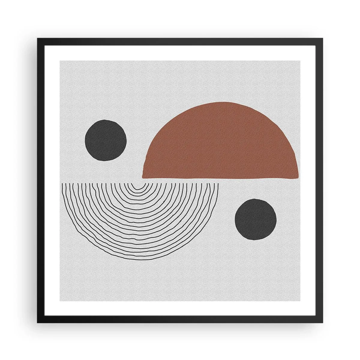 Affisch i svart ram - Hjulets perfektion - 60x60 cm