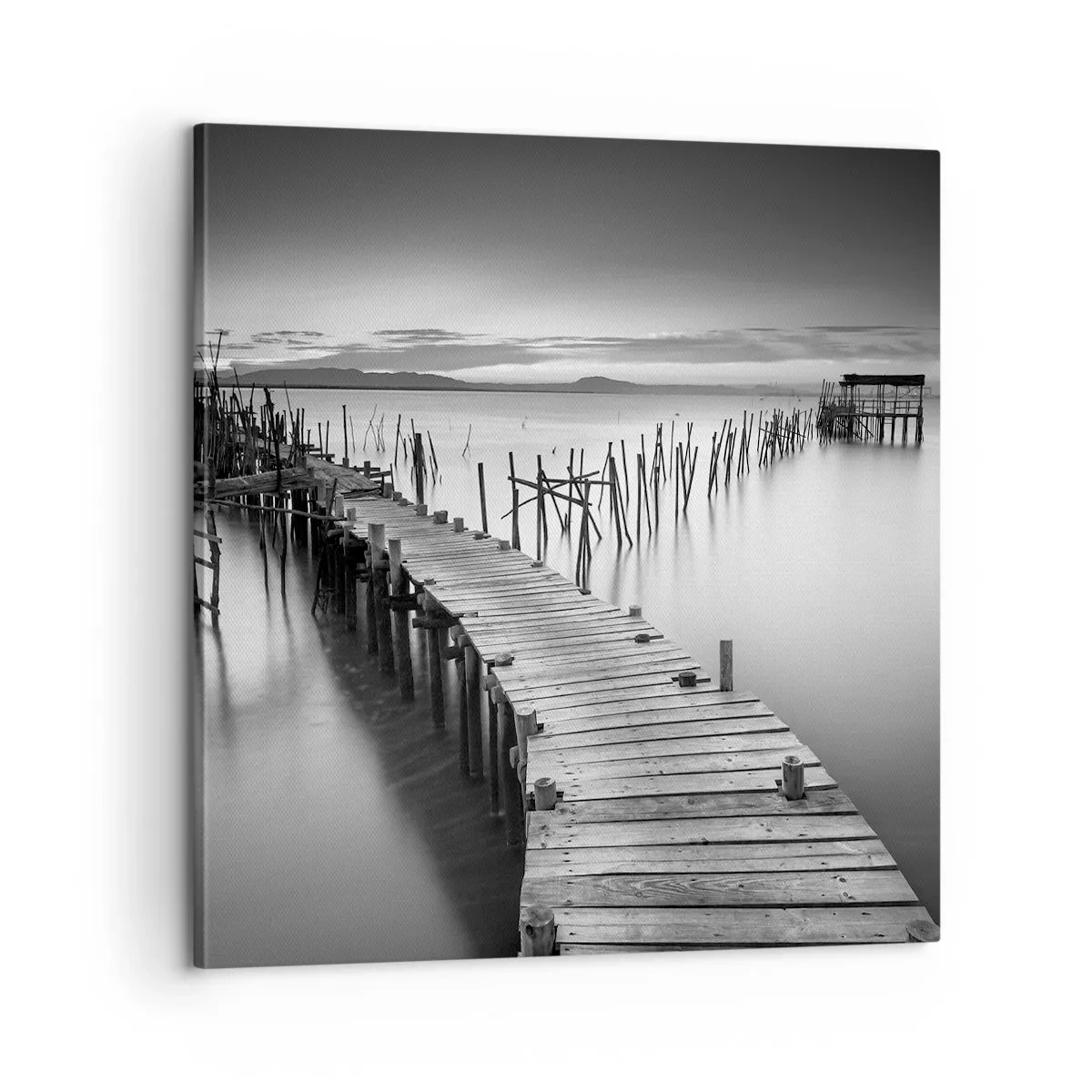 Canvastavla - Bild på duk - Den glömda strandens ro - 60x60 cm