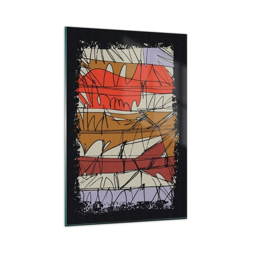 Glastavla - Bild på glas - Spontan komposition - 80x120 cm