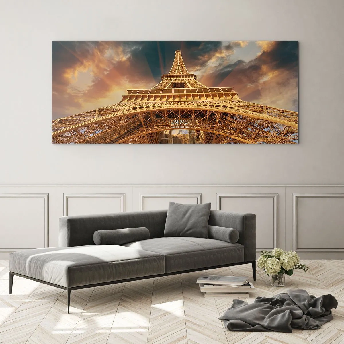 Glastavla - Bild på glas - Hur mänskligheten nådde himlen - 100x40 cm