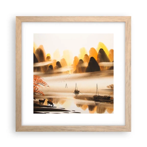 Affisch i ram av ljusek - Längre bort än Fjärran Östern - 30x30 cm