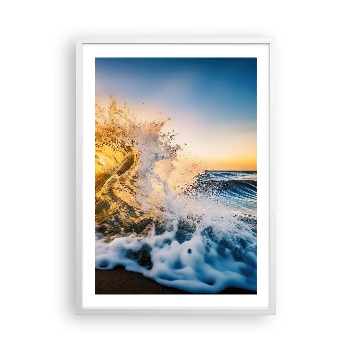 Affisch i vit ram - Lek i sanden - 50x70 cm