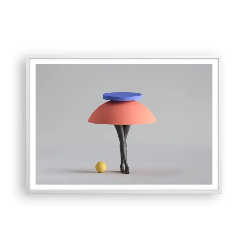 Affisch i vit ram - Surrealistisk komposition - 100x70 cm