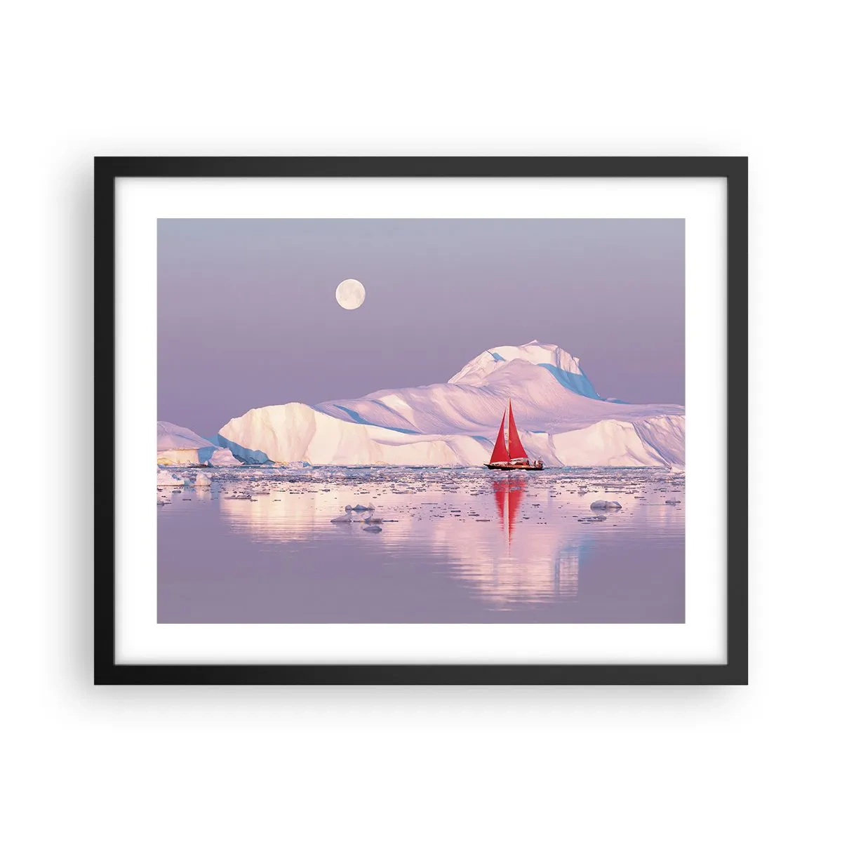 Affisch i svart ram - Seglens glöd, isens kyla - 50x40 cm