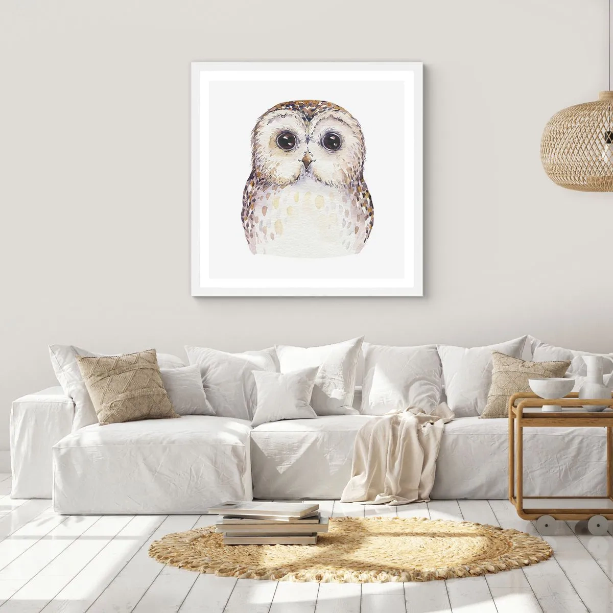 Affisch i vit ram - Titta i mina ögon - 60x60 cm