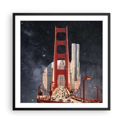 Affisch i svart ram - Alltid i centrum - 60x60 cm