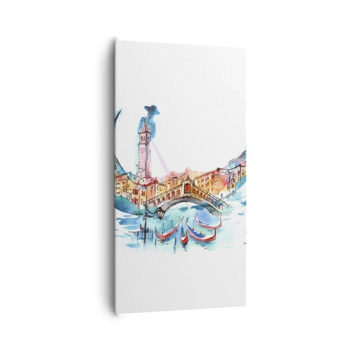 Canvastavla - Bild på duk - Vi flyter genom staden - 65x120 cm