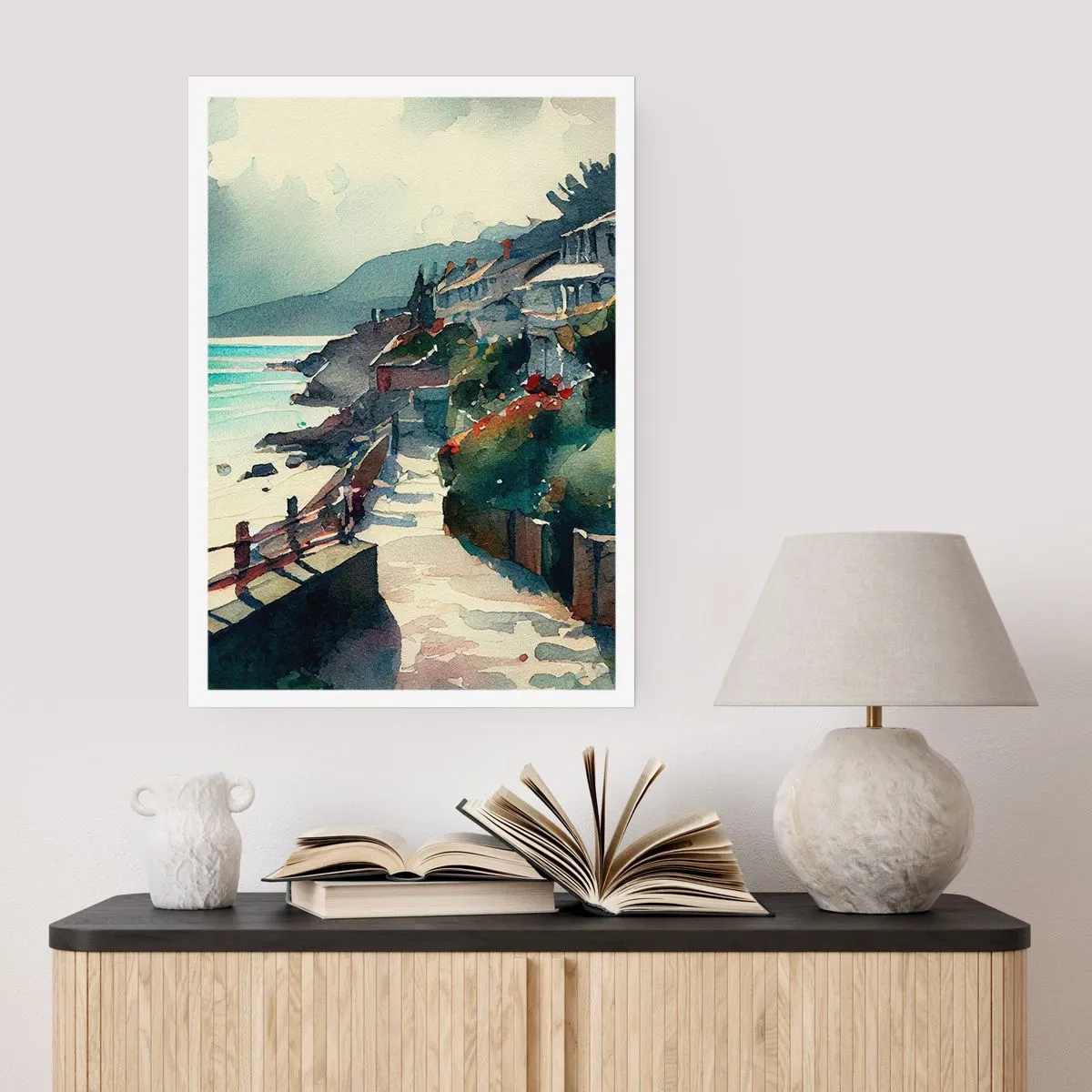 Affisch - Medelhavsstad - 40x50 cm