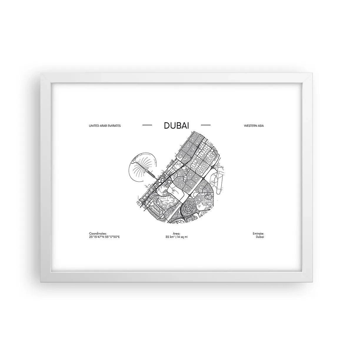 Affisch i vit ram - Dubais anatomi - 40x30 cm